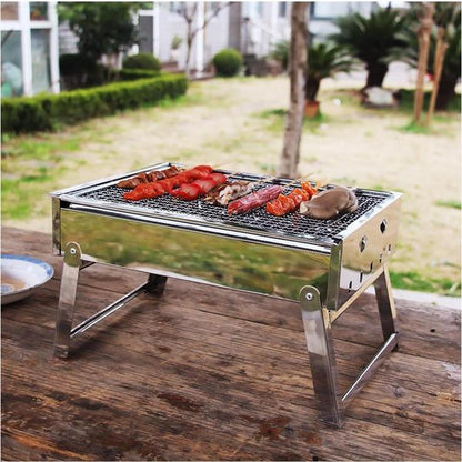 Portable Stainless Steel Charcoal Grill - Outdoor