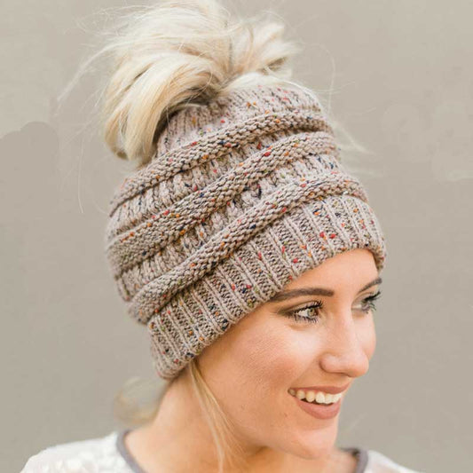 Soft Knit Beanie That's PERFECT for Ponytails & Buns