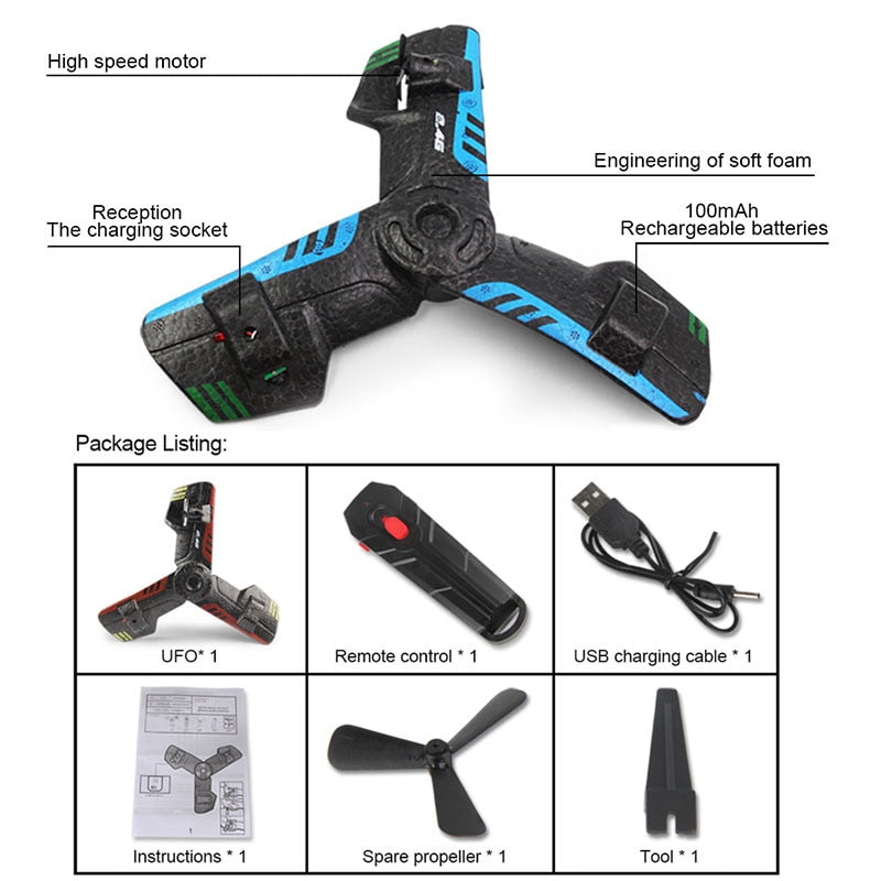 Original Remote Control UFO Boomerang Aircraft - Mini Drone