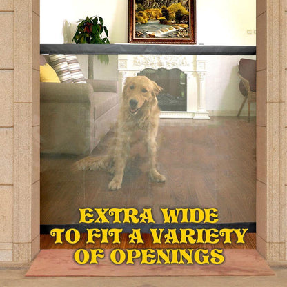 Magic Dog Gate, Pet Stair Gate Safe Guard Portable Folding Insulation Net for Small Animals