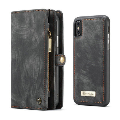 All-In-One Handmade Trifold Leather Removable iPhone Wallet