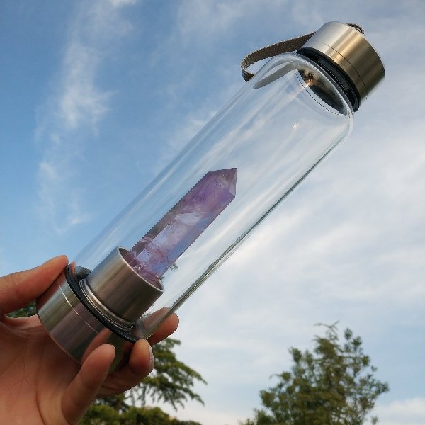Healing Natural Quartz Water Bottle