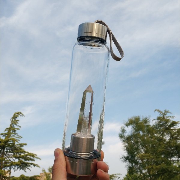 Healing Natural Quartz Water Bottle