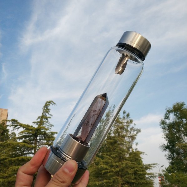 Healing Natural Quartz Water Bottle