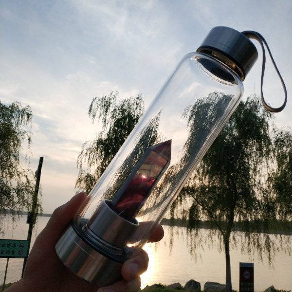 Healing Natural Quartz Water Bottle
