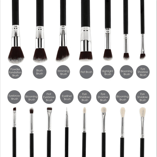 FLAWLESS 15Pcs Blending Cosmetic Shadow Make Up Brushes