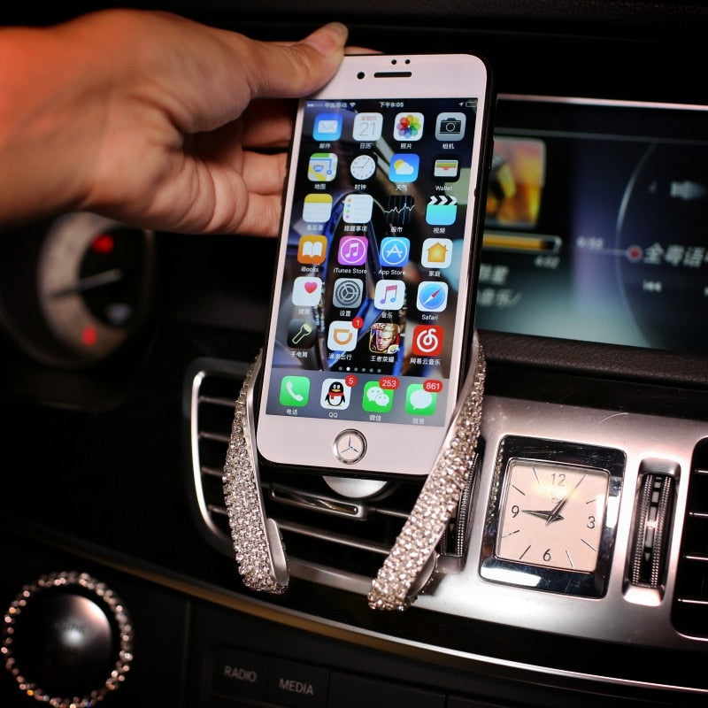 Rhinestone Car Mobile Phone Holder