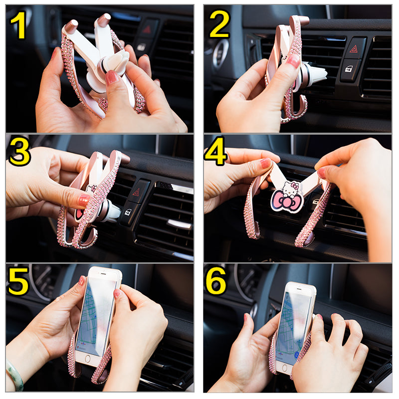 Rhinestone Car Mobile Phone Holder
