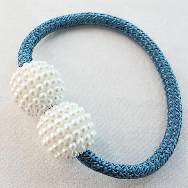 Pearl Curtain Tiebacks with Strong Magnetic Clips, 2 pcs