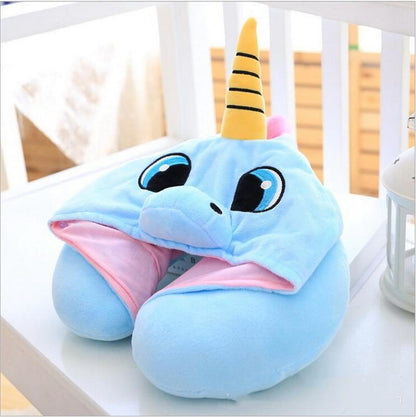 Hooded Unicorn Neck Pillow