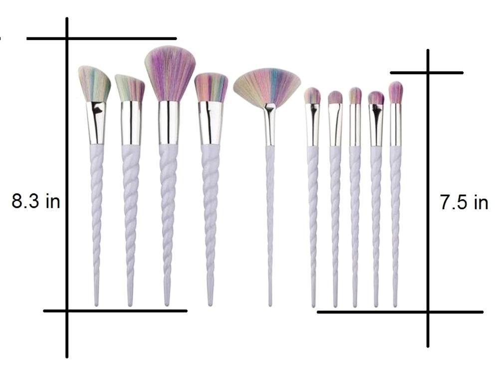 Rainbow Unicorn Makeup Brush - 10 pcs