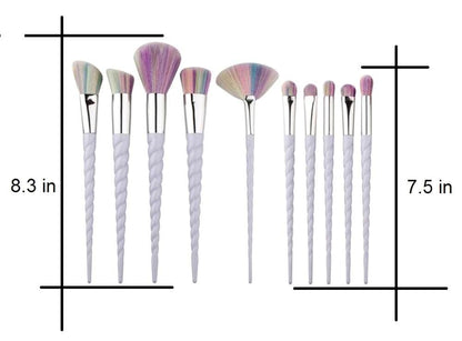 Rainbow Unicorn Makeup Brush - 10 pcs