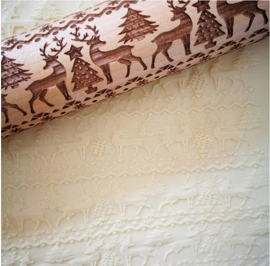 Christmas Embossing Rolling Pin